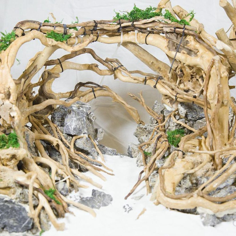 Aquarium Fish Enrichment - Wood N1N Reptile Tank Background Aquarium
