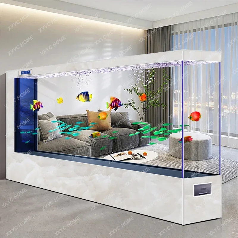 Aquarium Fish Live - WWSuper large floor-to-ceiling fish tank living