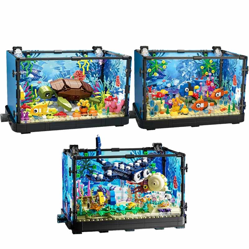 Aquarium Mini Fish - Fish Tank Building Block Set with