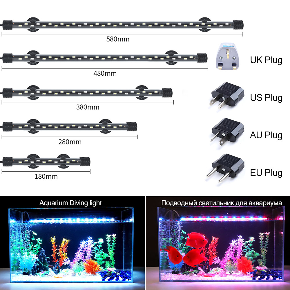 Aquarium Fish Enrichment - 90-260V Aquarium Light LED Waterproof Fish