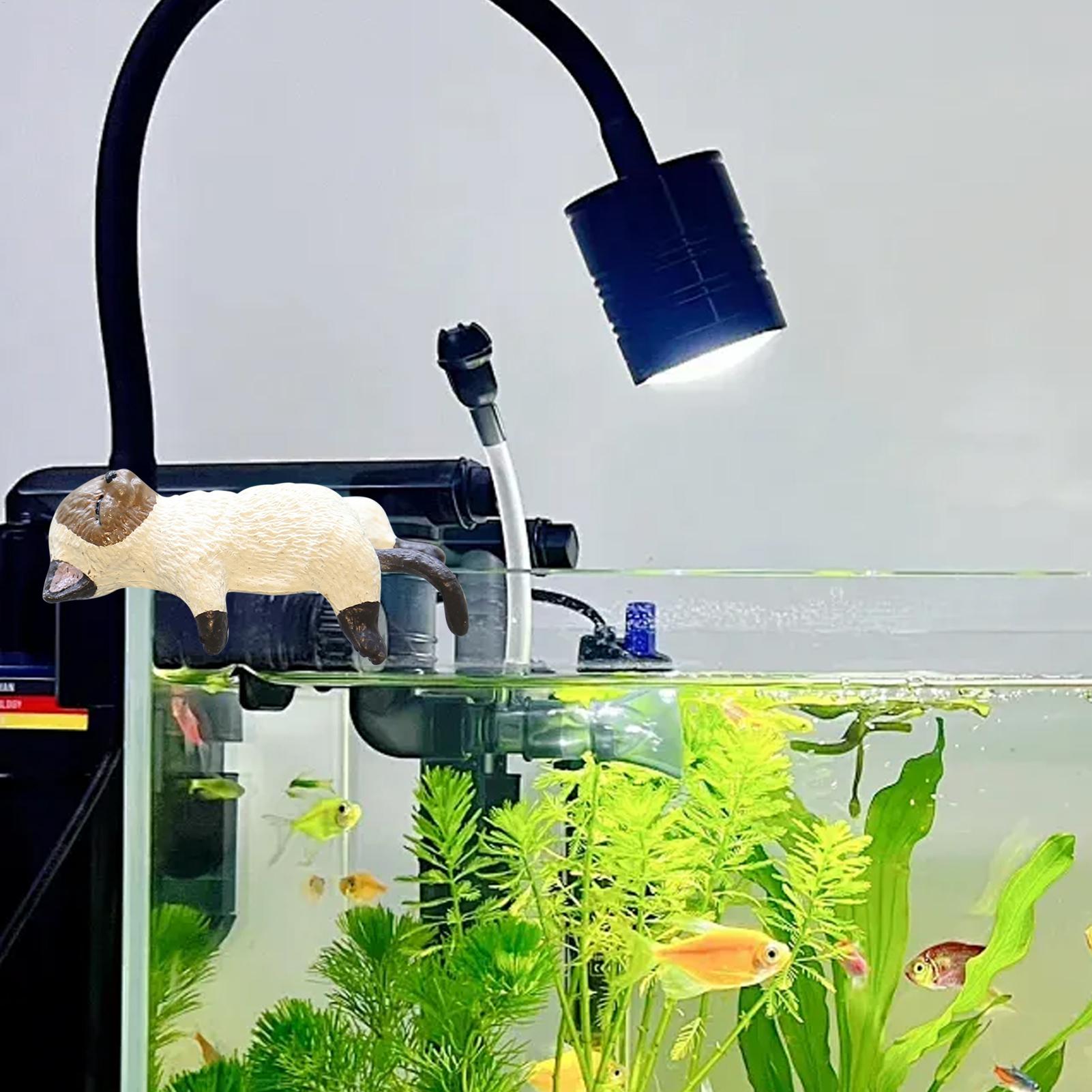 Mini Edge Cat Figurines Orname - Aquarium Mini Fish 评论和价格