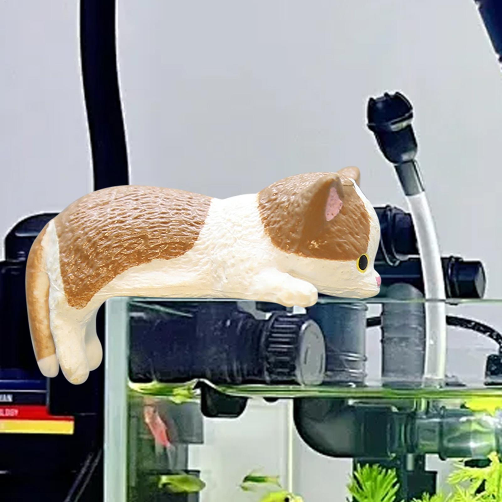 Mini Edge Cat Figurines Orname - Aquarium Mini Fish 评论和价格