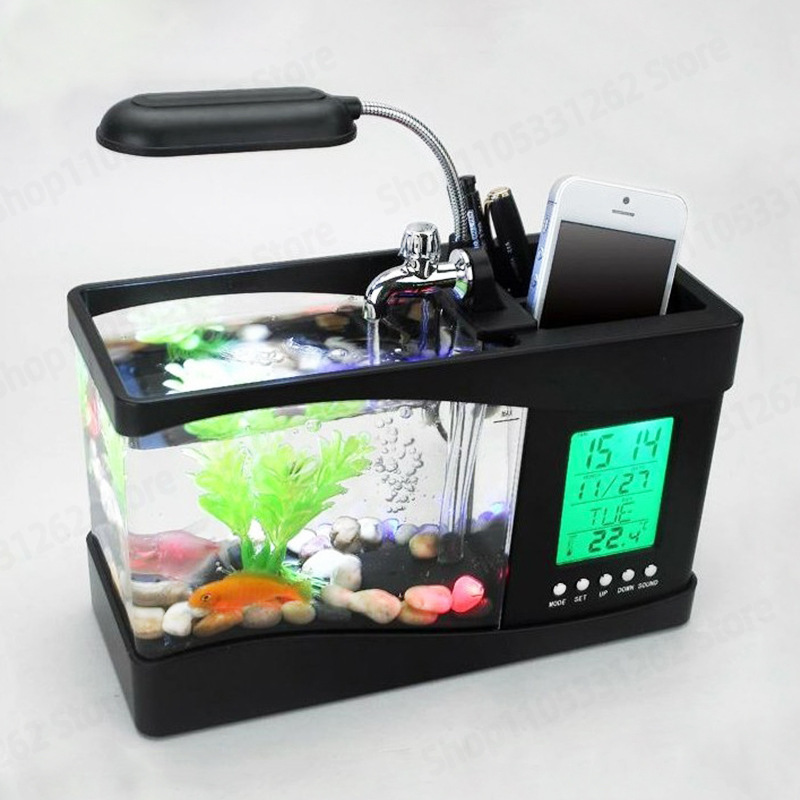 Mini Small Fish Tank Creative  - Aquarium Fish Logo 评论和价格