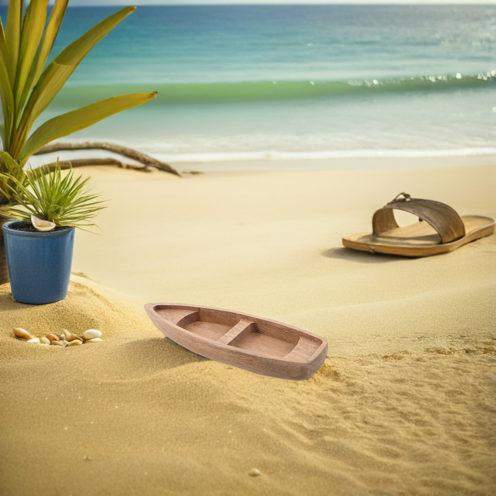 Miniature Wooden Boat Handcraf - Aquarium Mini Fish 评论和价格