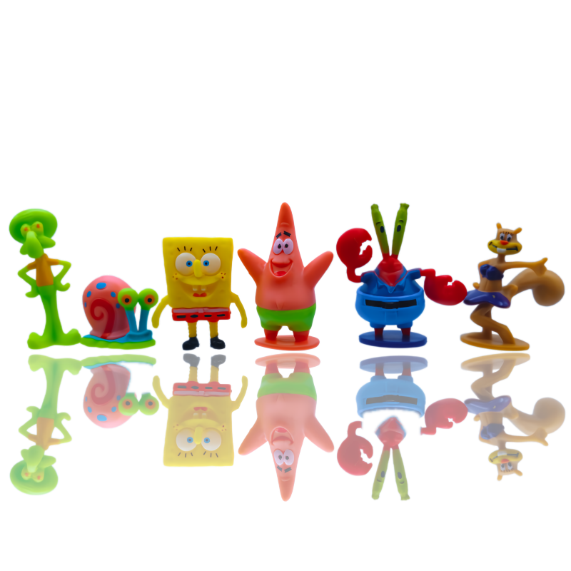 6pcs SpongeBob Fish Tank Decor - Aquarium Mini Fish 评论和价格