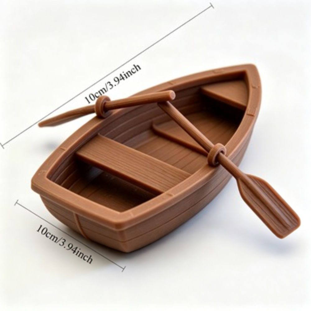 Mini Double Oar Wooden Boat Aq - Aquarium Mini Fish 评论和价格