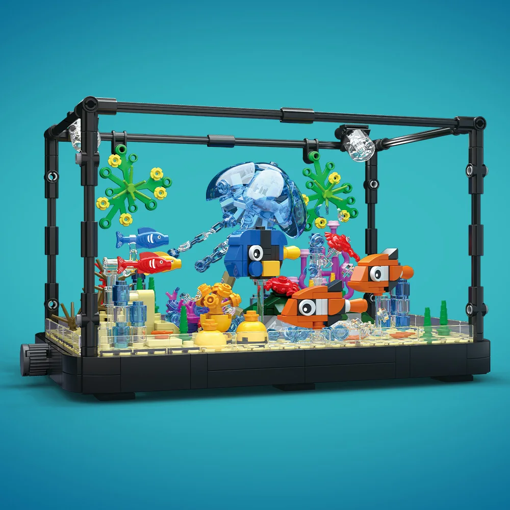 Fish Tank Building Block Set w - Aquarium Mini Fish 评论和价格
