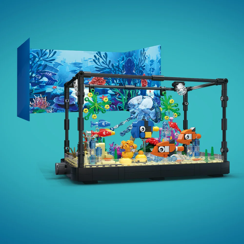 Fish Tank Building Block Set w - Aquarium Mini Fish 评论和价格