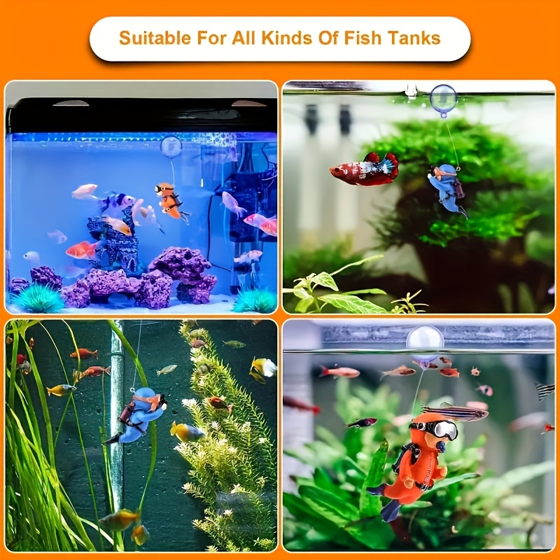 2pcs Vibrant Diver Aquarium De - Aquarium Fish Enrichment 评论和价格
