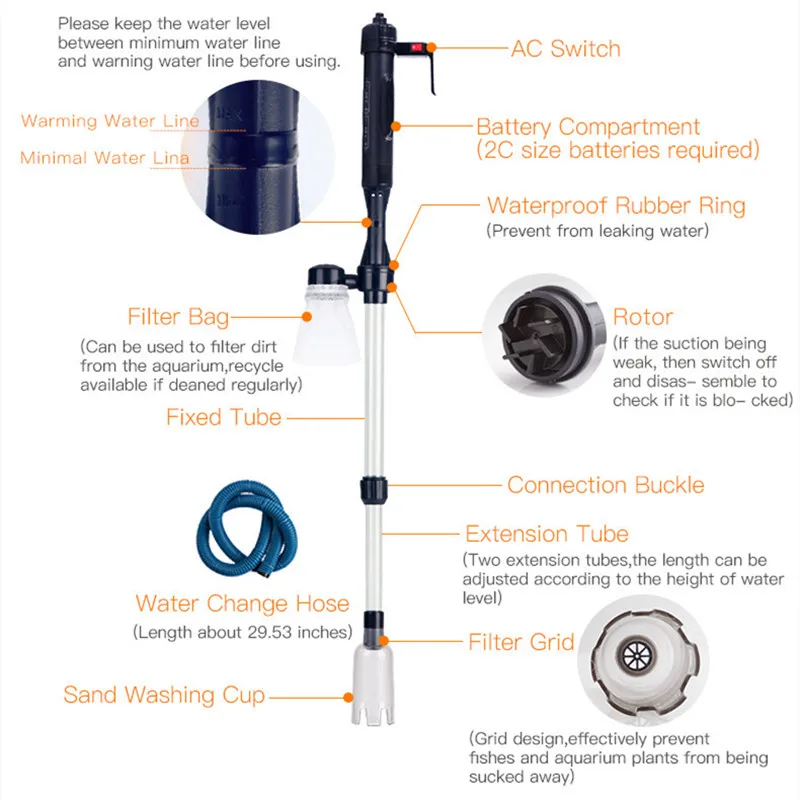 Electric Water Changer Vacuum  - Aquarium Fish Electric 评论和价格