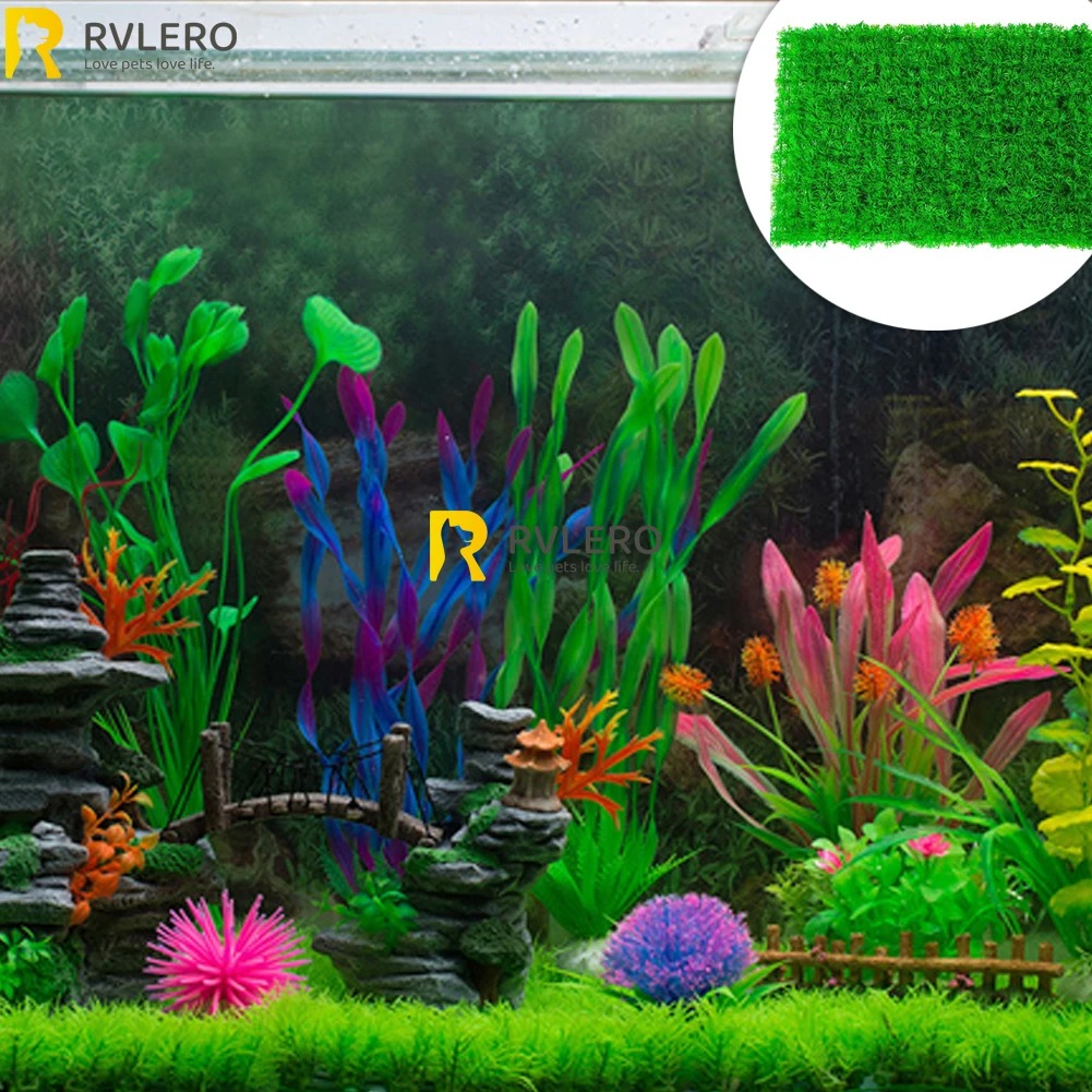 Artificial Grass Lawn Aquarium - Aquarium Fish Enrichment 评论和价格